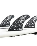 The FCS FCS II Filipe Toledo Medium Tri Fins in Black & White