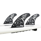 The FCS FCS II Filipe Toledo Medium Tri Fins in Black & White