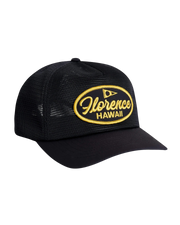 Hawaii Mesh Trucker Cap in Black