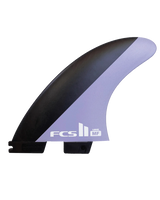 The FCS II Mick Fanning Medium PC Tri Fins in Charcoal & Lavender