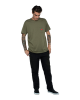 The Florence Marine X Mens Burgee Pocket T-Shirt in Burnt Olive