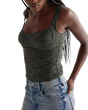 Full Bloom Eyelet Cami Top in Hunter