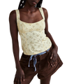 Full Bloom Eyelet Cami Top in Banana Cream