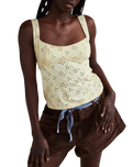 Full Bloom Eyelet Cami Top in Banana Cream