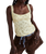 Full Bloom Eyelet Cami Top in Banana Cream