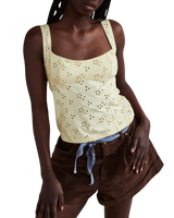 Full Bloom Eyelet Cami Top in Banana Cream