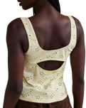 Full Bloom Eyelet Cami Top in Banana Cream
