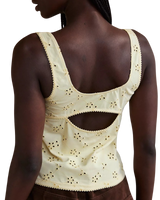 Full Bloom Eyelet Cami Top in Banana Cream