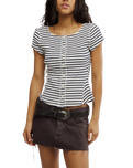 The Free People Womens Most Wanted Striped Cardi in Black & White