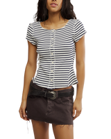The Free People Womens Most Wanted Striped Cardi in Black & White