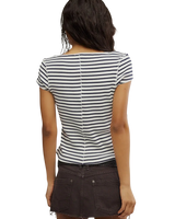 The Free People Womens Most Wanted Striped Cardi in Black & White