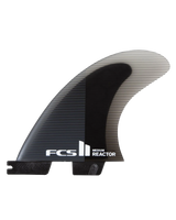 The FCS II Reactor PC Medium Tri Fins in Charcoal & Black
