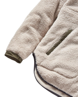 Beaumont 1/2 Zip Sherpa Fleece Jacket in Vintage White