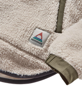 Beaumont 1/2 Zip Sherpa Fleece Jacket in Vintage White