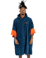 The Dryrobe Full-Zip Organic Towel Robe in Deep Sea Blue