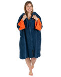 The Dryrobe Full-Zip Organic Towel Robe in Deep Sea Blue