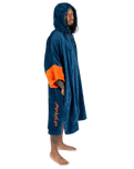 The Dryrobe Full-Zip Organic Towel Robe in Deep Sea Blue