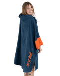 The Dryrobe Full-Zip Organic Towel Robe in Deep Sea Blue
