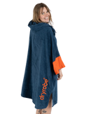 The Dryrobe Full-Zip Organic Towel Robe in Deep Sea Blue
