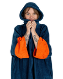 The Dryrobe Full-Zip Organic Towel Robe in Deep Sea Blue