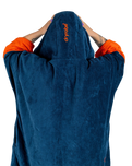 The Dryrobe Full-Zip Organic Towel Robe in Deep Sea Blue