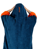 The Dryrobe Full-Zip Organic Towel Robe in Deep Sea Blue