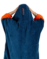 The Dryrobe Full-Zip Organic Towel Robe in Deep Sea Blue