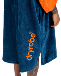 The Dryrobe Full-Zip Organic Towel Robe in Deep Sea Blue