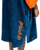 The Dryrobe Full-Zip Organic Towel Robe in Deep Sea Blue