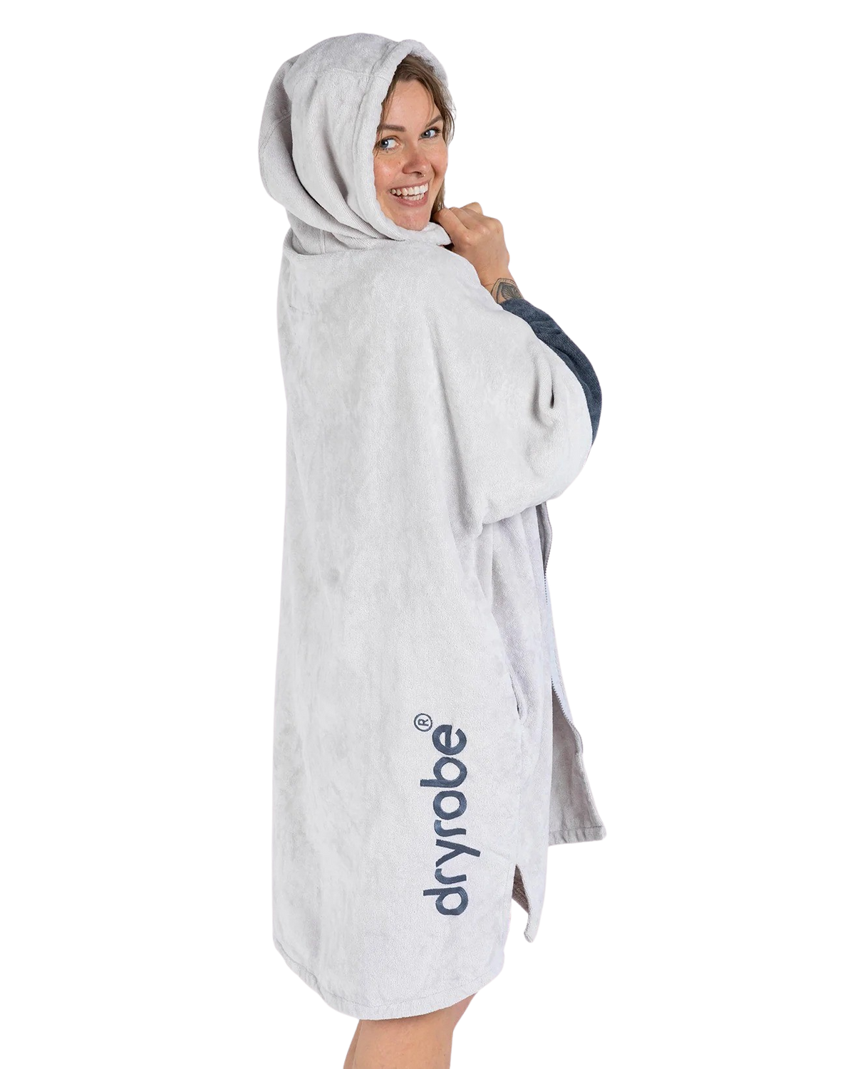 The Dryrobe Full-Zip Organic Towel Robe in Nimbus Cloud