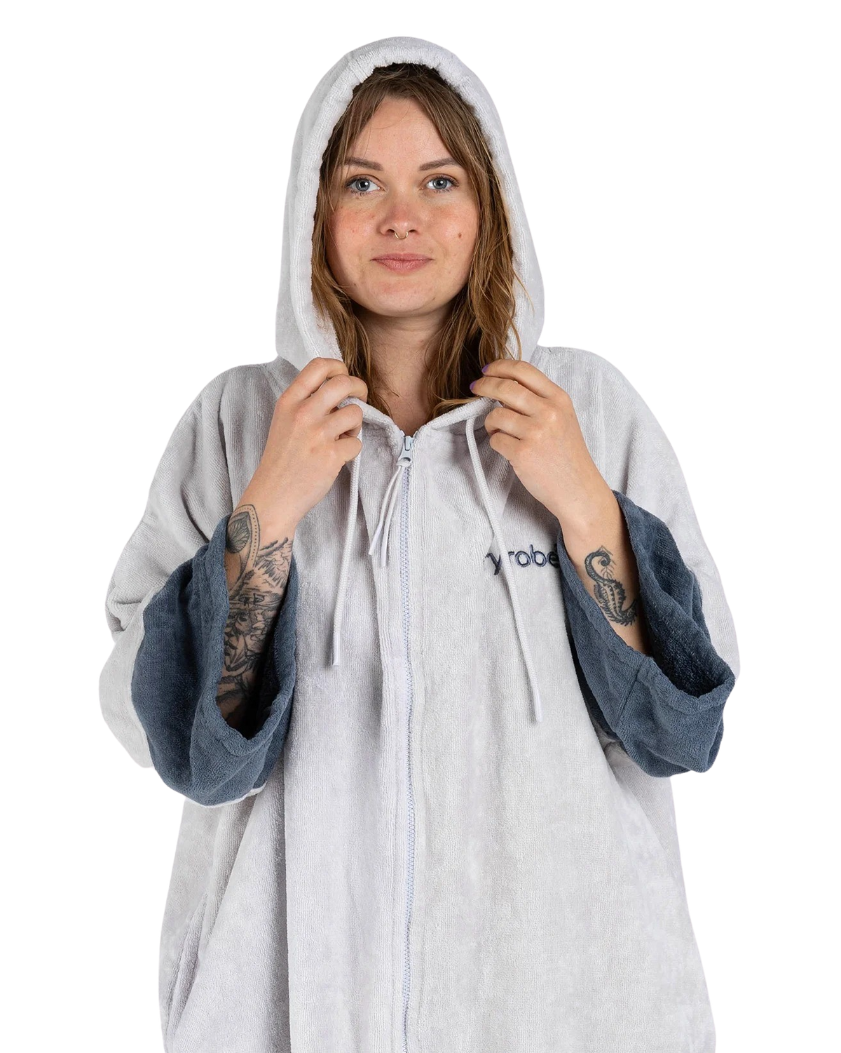 The Dryrobe Full-Zip Organic Towel Robe in Nimbus Cloud