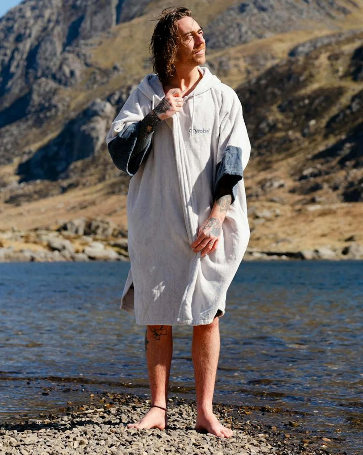 The Dryrobe Full-Zip Organic Towel Robe in Nimbus Cloud