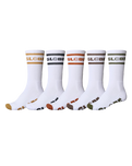 The Globe Mens Tilt Hi Crew Socks (5 Pack) in White & Assorted