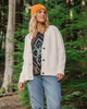 The Passenger Womens Fireside Cable Knit Beanie in Sunrise Orange
