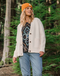The Passenger Womens Fireside Cable Knit Beanie in Sunrise Orange