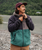 Woodland Full Zip Hooded Polar Fleece Jacket in Faded Black & Deep Ocean