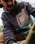 Woodland Full Zip Hooded Polar Fleece Jacket in Faded Black & Deep Ocean