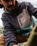 Woodland Full Zip Hooded Polar Fleece Jacket in Faded Black & Deep Ocean
