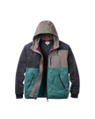 The Passenger Mens Woodland Full Zip Hooded Polar Fleece Jacket in Faded Black & Deep Ocean