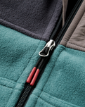 The Passenger Mens Woodland Full Zip Hooded Polar Fleece Jacket in Faded Black & Deep Ocean