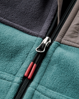 The Passenger Mens Woodland Full Zip Hooded Polar Fleece Jacket in Faded Black & Deep Ocean