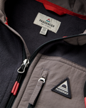 The Passenger Mens Woodland Full Zip Hooded Polar Fleece Jacket in Faded Black & Deep Ocean