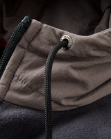 The Passenger Mens Woodland Full Zip Hooded Polar Fleece Jacket in Faded Black & Deep Ocean