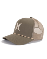 The Hurley Mens High Icon Trucker Cap in Faded Olive