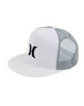 The Hurley Mens Icon Solid Flat Trucker Cap in White