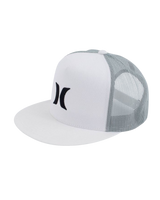 The Hurley Mens Icon Solid Flat Trucker Cap in White