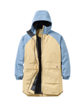 The Passenger Womens Serein Waterproof Parka Jacket in Faded Denim & Desert