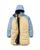 The Passenger Womens Serein Waterproof Parka Jacket in Faded Denim & Desert