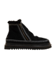 Setsu 4.0 Crochet Black Leather Ankle Boots in Black & Black
