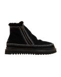 Setsu 4.0 Crochet Black Leather Ankle Boots in Black & Black